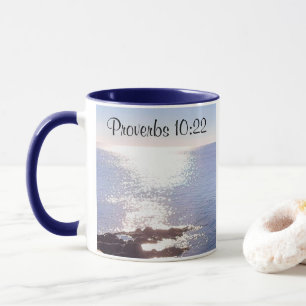 Mug Blessures de l'océan bleu étincelant Bible Verse