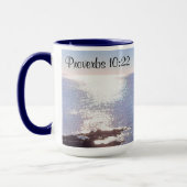 Mug Blessures de l'océan bleu étincelant Bible Verse (Gauche)