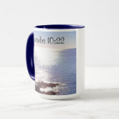 Mug Blessures de l'océan bleu étincelant Bible Verse (Devant gauche)