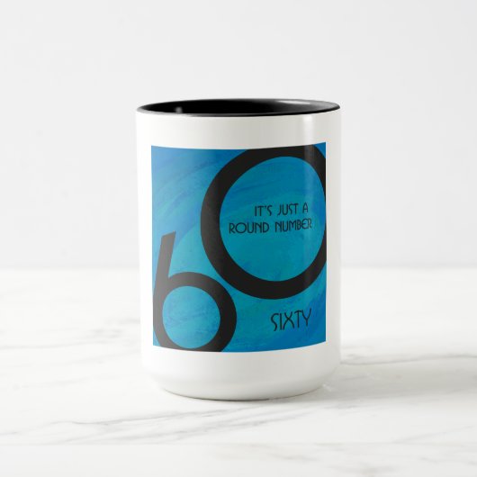 Mug Bleu 60 Décennie Anniversaire (Centre)