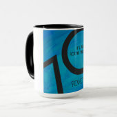 Mug Bleu 70 Décennie Anniversaire (Devant gauche)