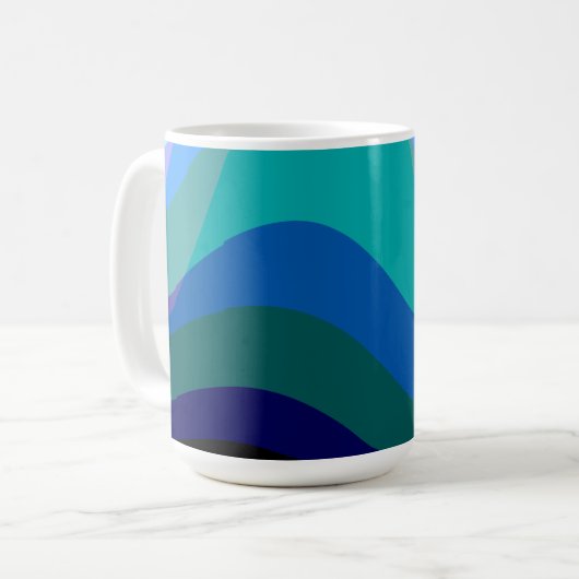Mug Bleu Abstrait 303 - Art Super (Devant gauche)