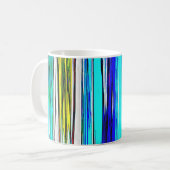 Mug Bleu Abstrait bandes 606 (Devant gauche)