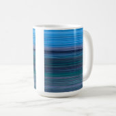 Mug Bleu Abstrait, bandes horizontales (Devant droit)