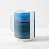 Mug Bleu Abstrait, bandes horizontales (Devant gauche)