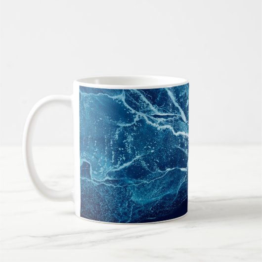 Mug Bleu Abstrait. Bleu et blanc Blots. Effacer w (Gauche)