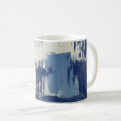 Mug Bleu Abstrait et ivoire (Devant droit)