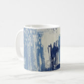 Mug Bleu Abstrait et ivoire (Devant gauche)
