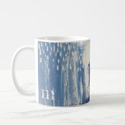 Mug Bleu Abstrait et ivoire (Gauche)