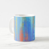 Mug Bleu Abstrait et orange (Devant gauche)