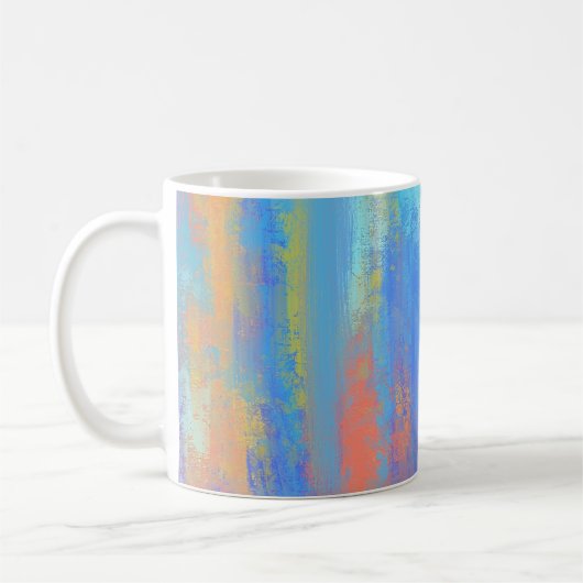 Mug Bleu Abstrait et orange (Gauche)