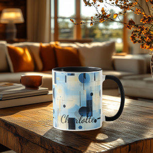 Mug bleu Abstrait moderne - Géométrique personnali