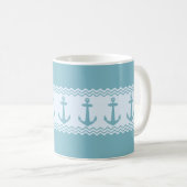 Mug Bleu Ancre nautique (Devant droit)