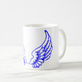 Mug Bleu Ange Ailes Mug. (Devant droit)