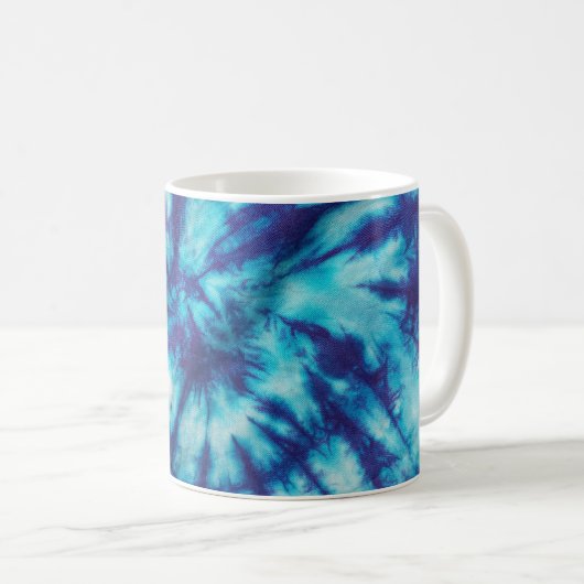 Mug Bleu Aqua Cravate-Dye (Devant droit)