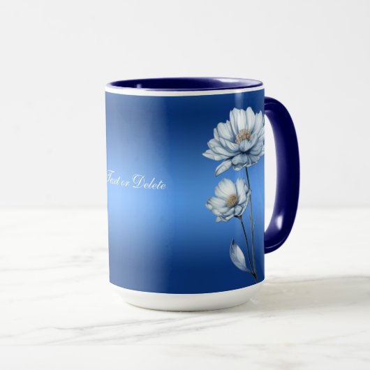 Mug bleu aquarelle (Devant droit)