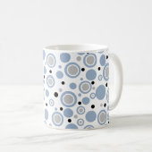 Mug Bleu ardoise argent noir cercles géométriques (Devant droit)
