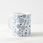 Mug Bleu ardoise argent noir cercles géométriques (Devant gauche)