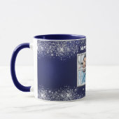 Mug Bleu argent neige photo hiver (Gauche)