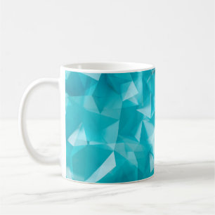 Mug Bleu, arrière - plan turquoise avec cristaux, tria