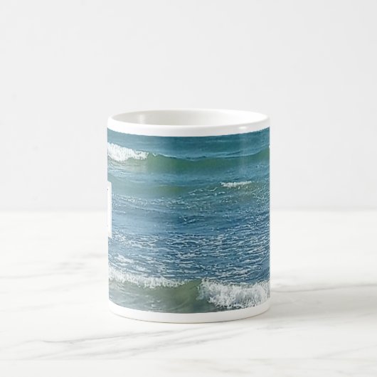 Mug Bleu Atlantique Rive simple initiale unique (Centre)