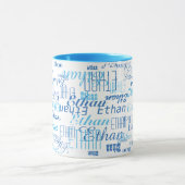 mug bleu avec nom (Centre)