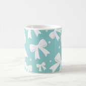 Mug Bleu avec perles et nœuds blancs Coquette (Centre)