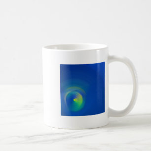 Mug Bleu avec un coup de pinceau abstrait jaune clair