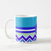 Mug Bleu aztèque coloré Andes Chevron Zig Zags (Gauche)