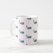 Mug Bleu baleine Motif de bande nautique (Devant gauche)