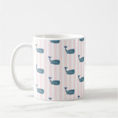 Mug Bleu baleine Motif de bande nautique (Gauche)