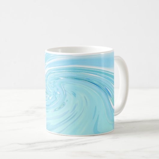 Mug Bleu Beachy Abstrait acrylique pour (Devant droit)