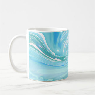 Mug Bleu Beachy Abstrait acrylique pour