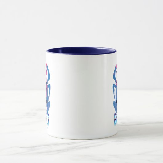 Mug Bleu Beetle Rétrowave contre graphique (Centre)