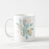 Mug Bleu Beige Pastel Hiver Illustration botanique (Gauche)