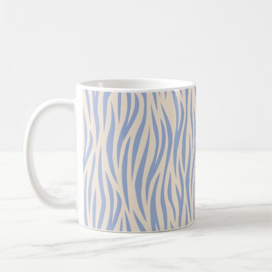 Mug Bleu & Beige Zèbre Bande Classique - Design (Gauche)