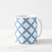 Mug Bleu Blanc Arlequin Diamond Motif (Devant droit)