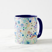 Mug Bleu blanc brillant arbres (Devant droit)