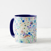 Mug Bleu blanc brillant arbres (Devant gauche)