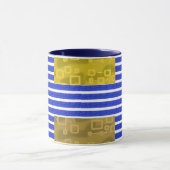 Mug Bleu blanc cool Géométrique (Centre)
