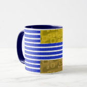 Mug Bleu blanc cool Géométrique (Devant gauche)