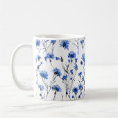 Mug Bleu blanc de fleur de Cornflower (Gauche)