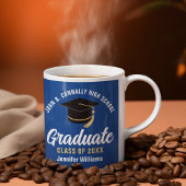 Mug Bleu Blanc Diplômé Personnalisé 2025 Graduation