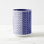 Mug Bleu & Blanc en Tricot Marine Combo (Centre)