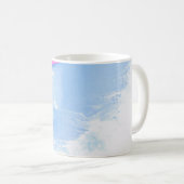 Mug Bleu blanc et rose abstrait (Devant droit)