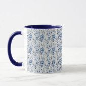 Mug Bleu Blanc Floral Toile Chinoiserie Aquarelle (Gauche)