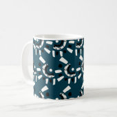 Mug Bleu Blanc Géométrique Abstrait (Devant gauche)