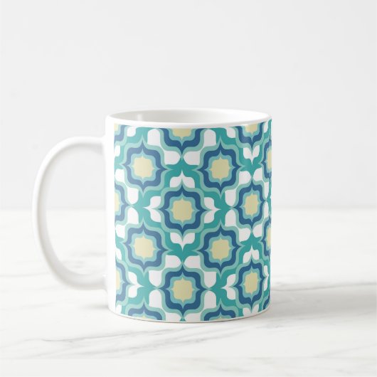 Mug Bleu Blanc Méditerranéen Rétro (Gauche)