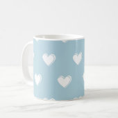 Mug Bleu blanc mignon simple Motif de coeur (Devant gauche)