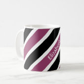 Mug Bleu Blanc Moderne Grandes Bleues Noires Avec Nom (Devant gauche)